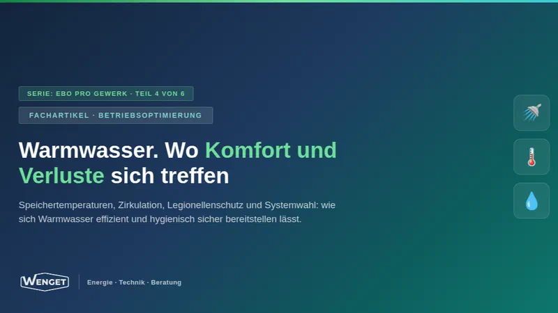 Warmwasser effizient betreiben: Komfort sichern, Verluste reduzieren